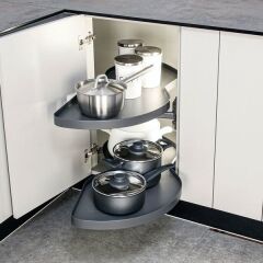 Hafele Köşe Kiler LeMans II 2'li Sepet 450mm Arena Pure Sağ Antrasit