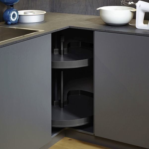 Hafele Köşe Kiler Sistemi Kesseböhmer Revo 90° Arena Pure 900mm Antrasit