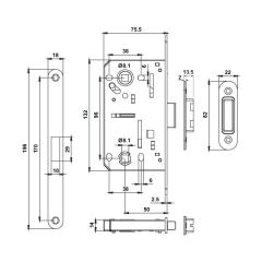 Hafele Manyetik Kilit Wc Siyah 50/18mm H50.06