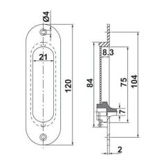 Hafele Oval Pasaj Tipi Gömme Kulp, Antik Bronz Renk