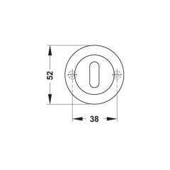 Hafele Yuvarlak Wc Kapı Kolu Rozeti 52mm, Antik Bronz Renk