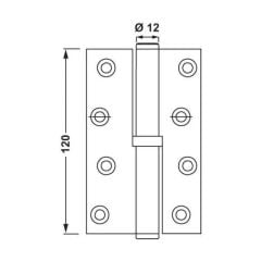 Hafele Yaprak Menteşe Binili Çelik 120mm Sağ Mat Siyah