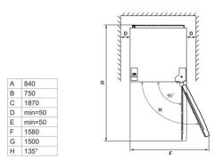 Hafele ORION Solo Buzdolabı 84cm Inox