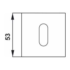 Hafele Kare Oda Kapı Kolu Rozeti 53mm, Mat Paslanmaz Çelik Renk