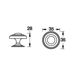 Hafele Düğme Kulp Rebe Parlak Krom