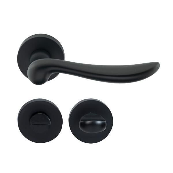 Hafele Kapı Kolu Seti Troy WC Mat Siyah