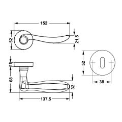 Hafele Kapı Kolu Seti Troy WC Mat Siyah