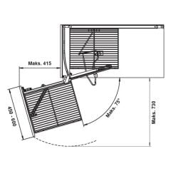 Hafele Magic Corner Set Arena Classic Antrasit Sol