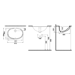 Hafele Banyo Lavabosu Marin Parlak Beyaz