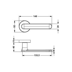 Hafele Kapı Kolu Seti Marte Oda Parlak Krom