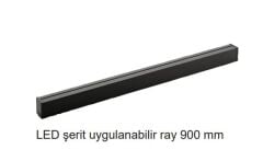 Hafele LINERO TopLine Alüminyum Ray 900mm Siyah