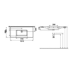 Hafele Banyo Lavabosu Metroline 100 Mat Vizon