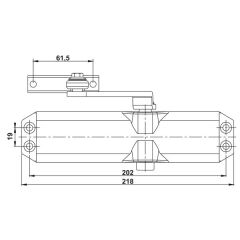 Hafele DC401 Sabitlemeli Kapı Kapatıcı EN 2-4, Gümüş Renk