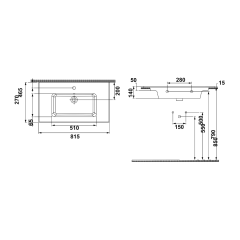 Hafele Banyo Lavabosu Metroline 80 Mat Vizon