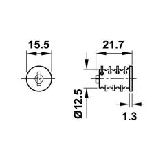 Hafele Symo Silindir Göbeği HS 3 SH 2301-2350 (50 Adet)