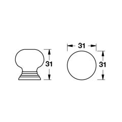 Hafele Düğme Kulp Egeo Jr. Parlak Pirinç