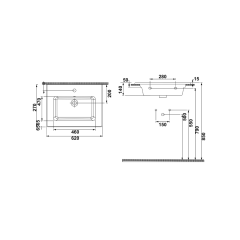 Hafele Banyo Lavabosu Metroline 60 Mat Vizon