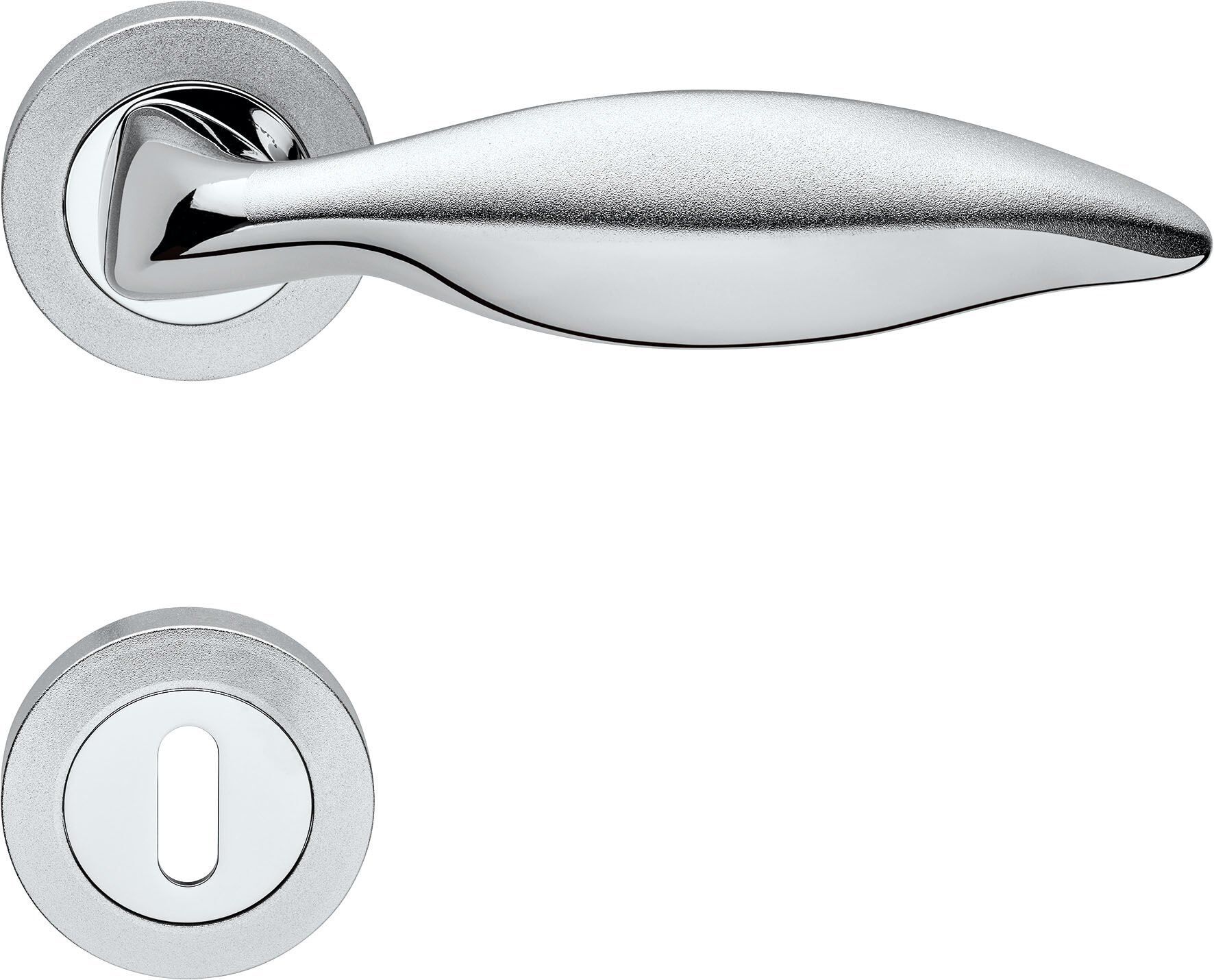 Delfino Kapı Kolu Seti Parlak ve Kumlu Krom Oda
