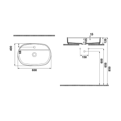 Hafele Banyo Lavabosu Milagro OB Mat Gri