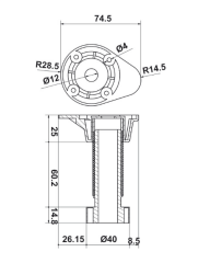 Hafele PFT05 Plastik Ayarlı Baza Ayağı 100-150mm, Beyaz Renk
