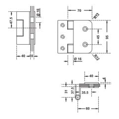 Hafele GLASS WORK Cam menteşesi mat siyah