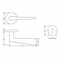 Hafele Kapı Kolu Seti Yana Banyo (Wc) Mat Krom