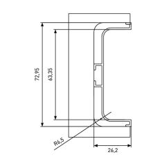 Hafele Profil Kulp Striata-U Sağ Yan Kapak Elemanı Parlak Krom