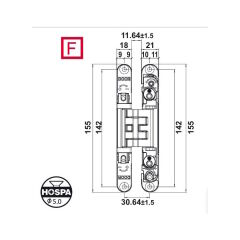 Hafele CDH 60I Mat Nikel Renk Gizli Menteşe