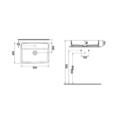 Hafele Banyo Lavabosu Milagro SB Parlak Beyaz