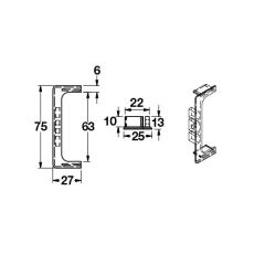 Hafele Profil Kulp Striata-L Sol Yan Kapak Elemanı Parlak Krom