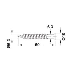 Hafele Confirmat Pz2 Sivri Uçlu 6,3x50mm (100 Adet), Galvaniz