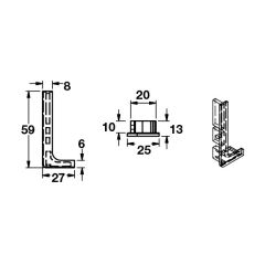 Hafele Profil Kulp Striata-L Sol Yan Kapak Elemanı Mat Siyah