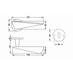 Hafele Kapı Kolu Seti Crown WC Mat Nikel