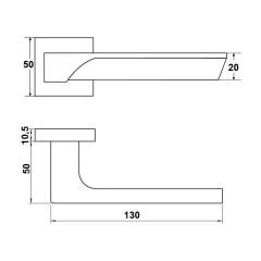 Hafele Kapı Kolu Seti İstanbul WC Mat Krom