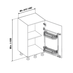 Hafele Tandem Side 450/600mm A.Style Krom/Beyaz