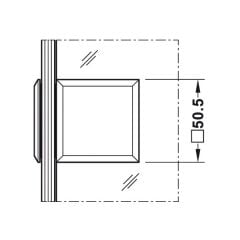 Hafele Cam Tutucu, Cam/Cam,90°,Parlak Krom