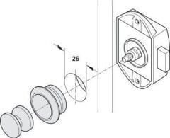 Hafele Basmalı Sürgü Kilit 25mm, Kahve Renk