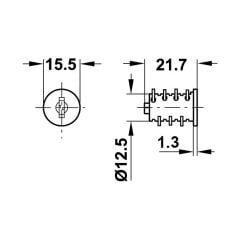 Hafele Symo Silindir Göbeği HS 3 SH 1251-1300 (50 Adet)