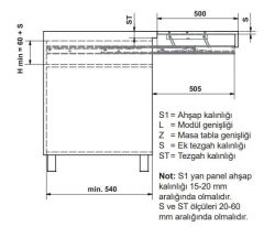 Hafele Çekmece İçi Açılır Ek Tezgah Blade 900mm