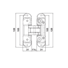 Hafele Gizli Menteşe CDH60 60kg Antik Bronz