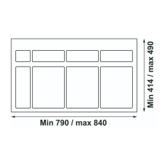 Hafele PREMIERE Çöp Kutusu Beyaz 3x13L 900mm
