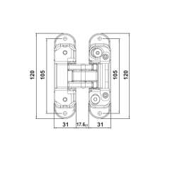 Hafele Gizli Menteşe CDH60 60kg Parlak Pirinç