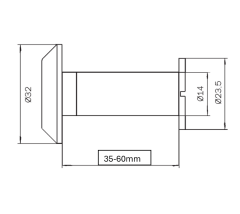Kapı Dürbünü  180° 35-60 mm Antik Bronz