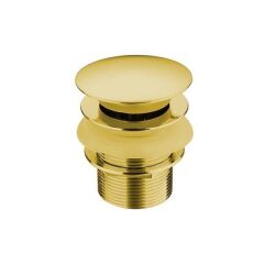 Hafele Pop Up Bas Aç Körüklü Lavabo Sifonu Parlak Altın Taşma Delikli