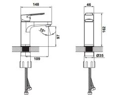 Hafele Lavabo Bataryası Centro Parlak Krom