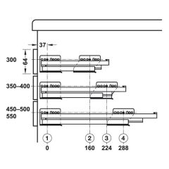 Hafele Matrix Box P35 Ray Yvş. 500mm
