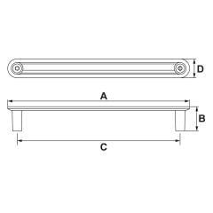 Hafele OLY Mat Siyah Kulp 128 mm Akslı Kulp