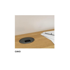 Hafele Cavo Plastik Fırçalı Kablo Kapağı Ø60mm, Mat Siyah Renk