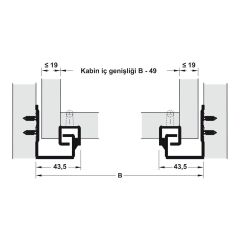 Hafele Pow, Tek Açılım Yavaşlatıcılı Gizli Ray 450mm