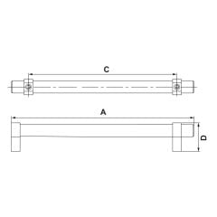 Hafele BRIDGE Paslanmaz Çelik Renkli 224 mm Akslı Kulp